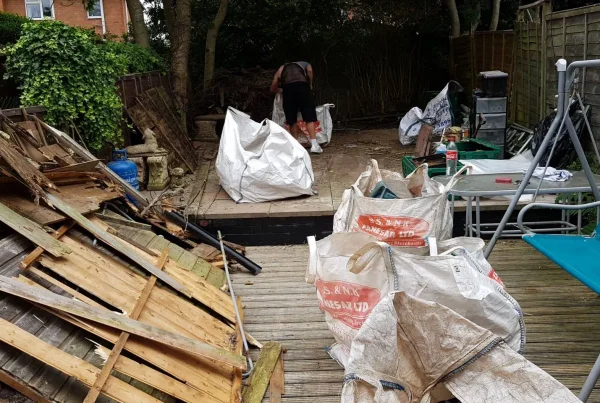 Items remove in our garden tidy up service in Ombersley